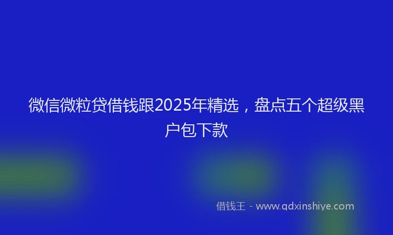 微信微粒贷借钱跟2025年精选，盘点五个超级黑户包下款