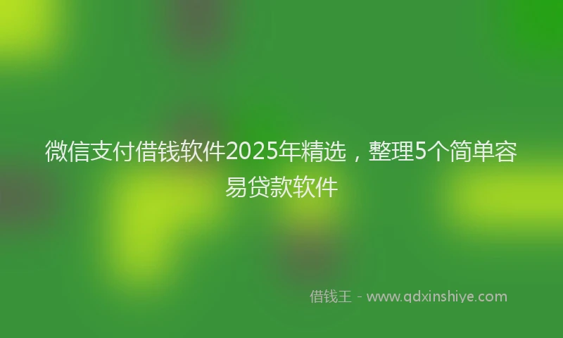 微信支付借钱软件2025年精选，整理5个简单容易贷款软件
