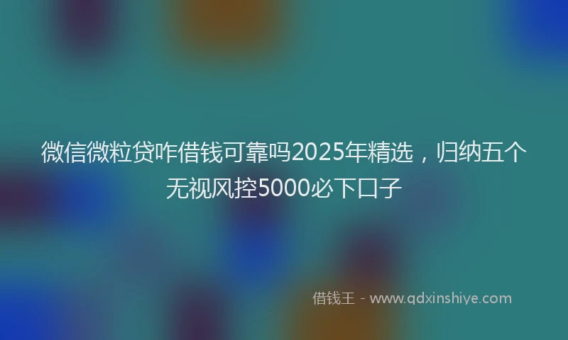 微信微粒贷咋借钱可靠吗2025年精选，归纳五个无视风控5000必下口子