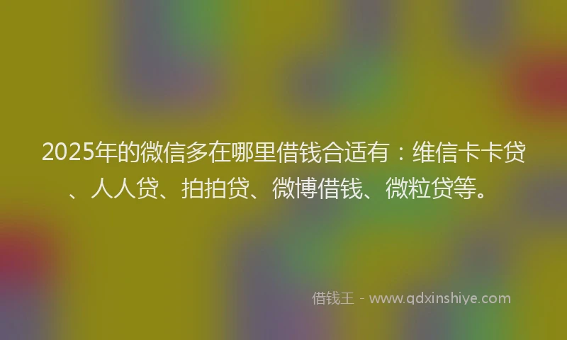 2025年的微信多在哪里借钱合适有：维信卡卡贷、人人贷、拍拍贷、微博借钱、微粒贷等。