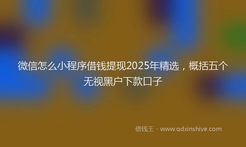微信怎么小程序借钱提现2025年精选，概括五个无视黑户下款口子