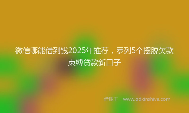 微信哪能借到钱2025年推荐，罗列5个摆脱欠款束缚贷款新口子