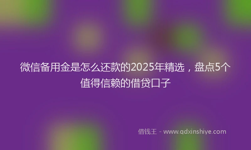 微信备用金是怎么还款的2025年精选，盘点5个值得信赖的借贷口子