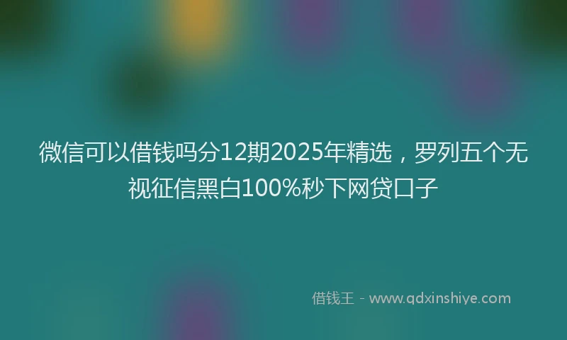 微信可以借钱吗分12期2025年精选，罗列五个无视征信黑白100%秒下网贷口子