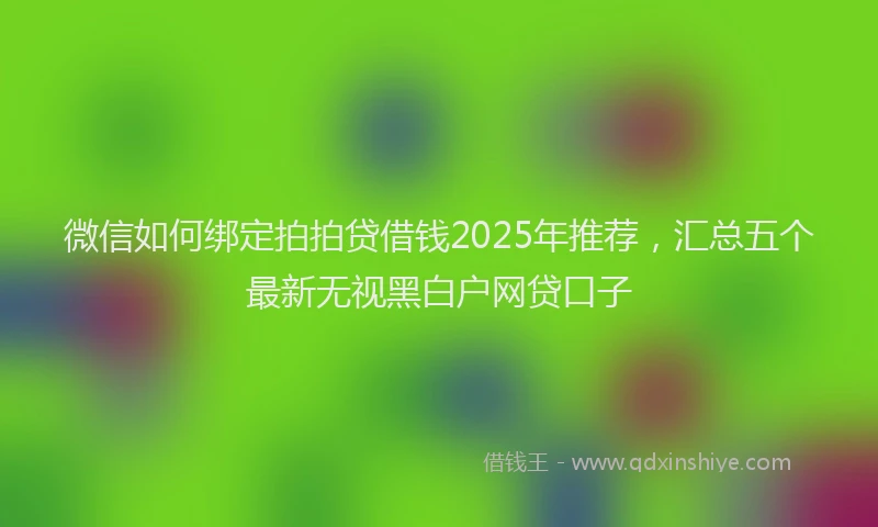 微信如何绑定拍拍贷借钱2025年推荐，汇总五个最新无视黑白户网贷口子