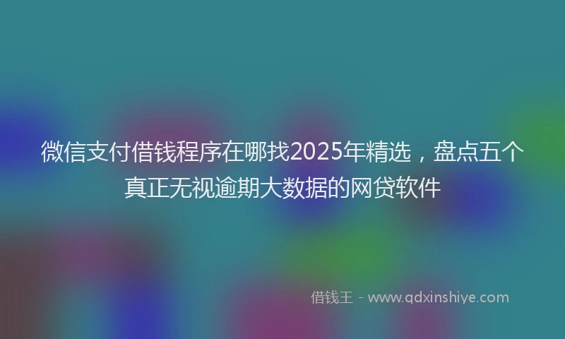 微信支付借钱程序在哪找2025年精选，盘点五个真正无视逾期大数据的网贷软件