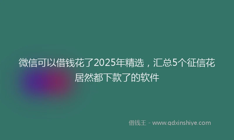 微信可以借钱花了2025年精选，汇总5个征信花居然都下款了的软件