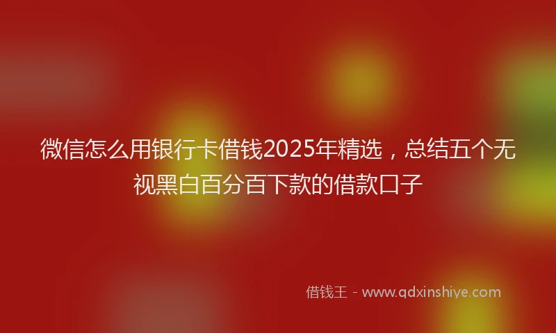 微信怎么用银行卡借钱2025年精选，总结五个无视黑白百分百下款的借款口子