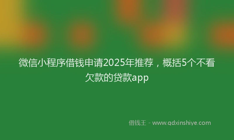 微信小程序借钱申请2025年推荐，概括5个不看欠款的贷款app