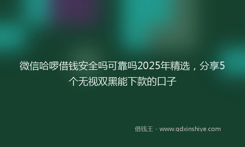 微信哈啰借钱安全吗可靠吗2025年精选，分享5个无视双黑能下款的口子