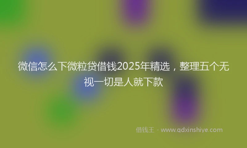 微信怎么下微粒贷借钱2025年精选，整理五个无视一切是人就下款