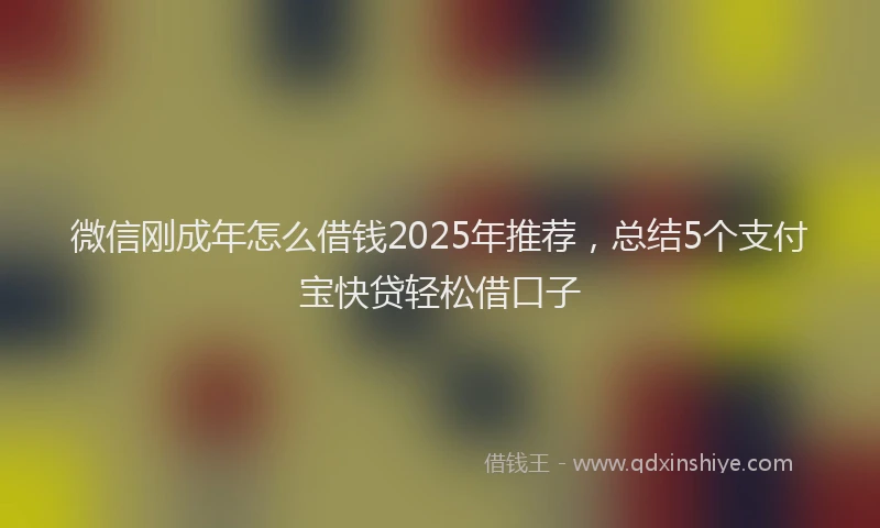 微信刚成年怎么借钱2025年推荐，总结5个支付宝快贷轻松借口子