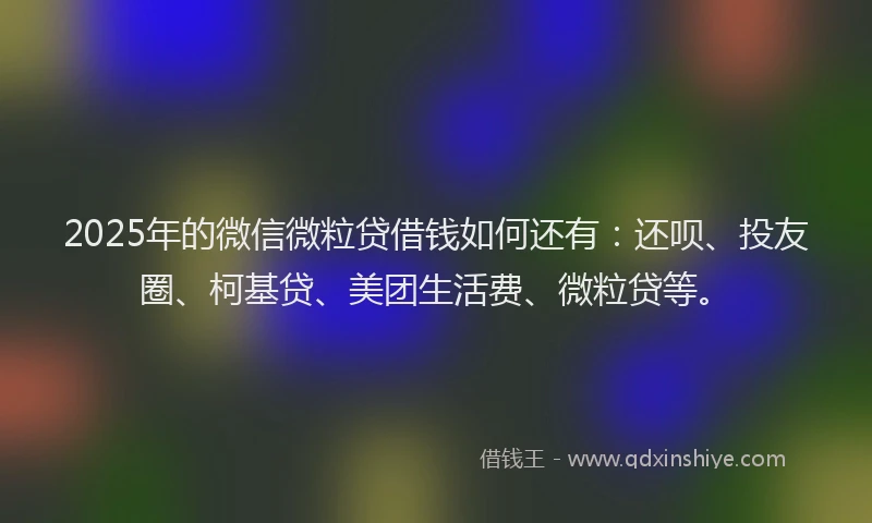 2025年的微信微粒贷借钱如何还有：还呗、投友圈、柯基贷、美团生活费、微粒贷等。