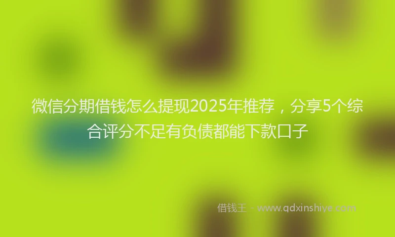 微信分期借钱怎么提现2025年推荐，分享5个综合评分不足有负债都能下款口子