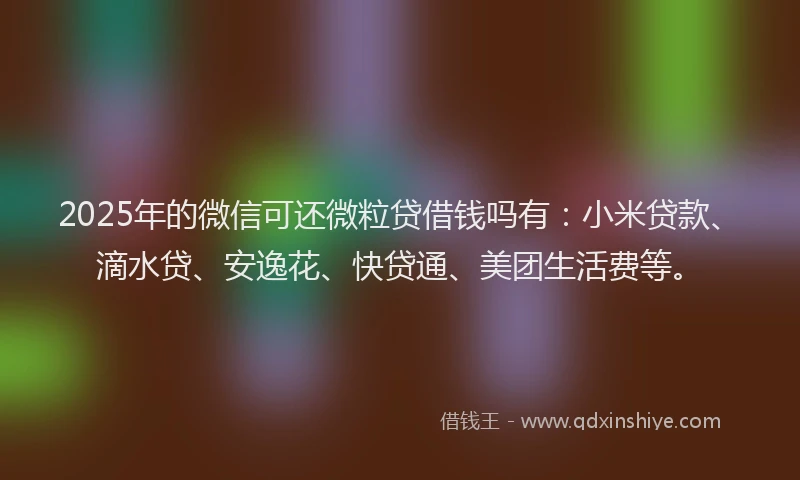 2025年的微信可还微粒贷借钱吗有：小米贷款、滴水贷、安逸花、快贷通、美团生活费等。