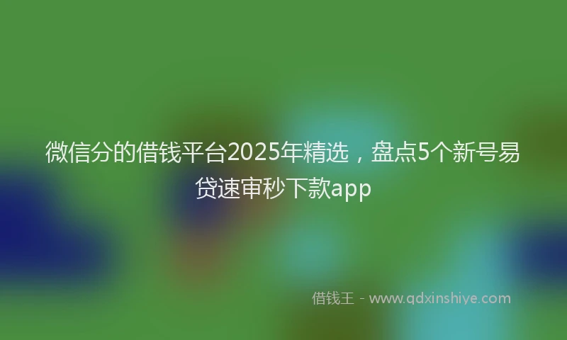微信分的借钱平台2025年精选，盘点5个新号易贷速审秒下款app
