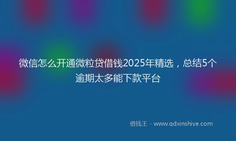 微信怎么开通微粒贷借钱2025年精选，总结5个逾期太多能下款平台