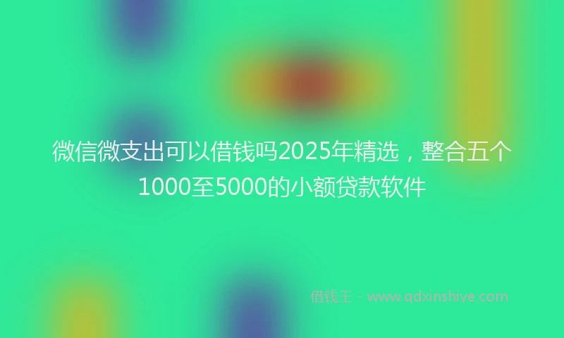 微信微支出可以借钱吗2025年精选，整合五个1000至5000的小额贷款软件