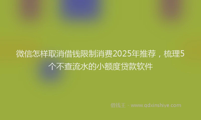 微信怎样取消借钱限制消费2025年推荐，梳理5个不查流水的小额度贷款软件