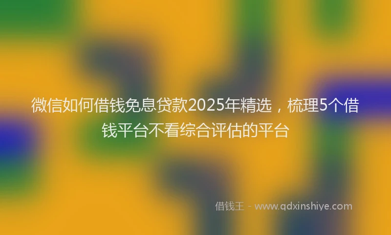 微信如何借钱免息贷款2025年精选，梳理5个借钱平台不看综合评估的平台