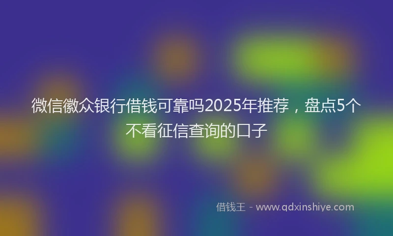 微信徽众银行借钱可靠吗2025年推荐，盘点5个不看征信查询的口子