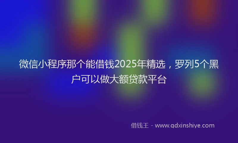 微信小程序那个能借钱2025年精选，罗列5个黑户可以做大额贷款平台