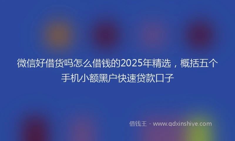 微信好借货吗怎么借钱的2025年精选，概括五个手机小额黑户快速贷款口子