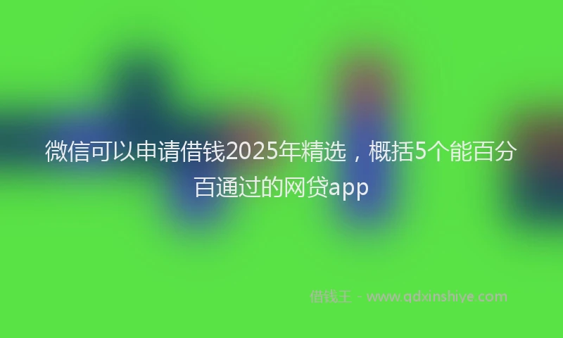 微信可以申请借钱2025年精选，概括5个能百分百通过的网贷app