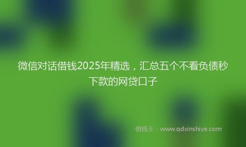 微信对话借钱2025年精选，汇总五个不看负债秒下款的网贷口子