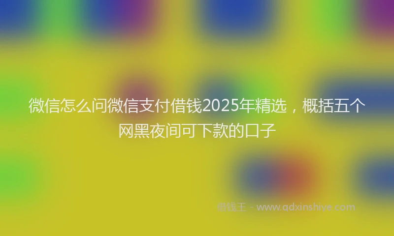 微信怎么问微信支付借钱2025年精选，概括五个网黑夜间可下款的口子