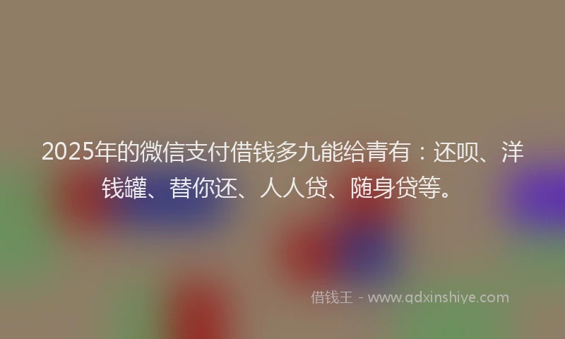 2025年的微信支付借钱多九能给青有：还呗、洋钱罐、替你还、人人贷、随身贷等。