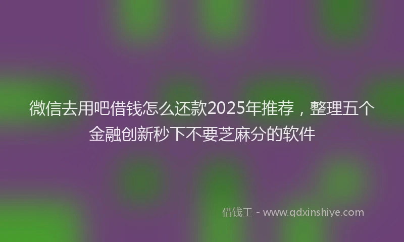 微信去用吧借钱怎么还款2025年推荐，整理五个金融创新秒下不要芝麻分的软件