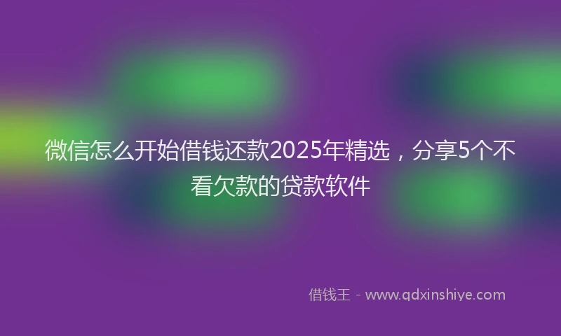 微信怎么开始借钱还款2025年精选，分享5个不看欠款的贷款软件