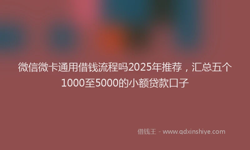 微信微卡通用借钱流程吗2025年推荐，汇总五个1000至5000的小额贷款口子
