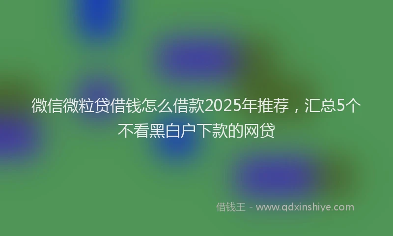 微信微粒贷借钱怎么借款2025年推荐，汇总5个不看黑白户下款的网贷