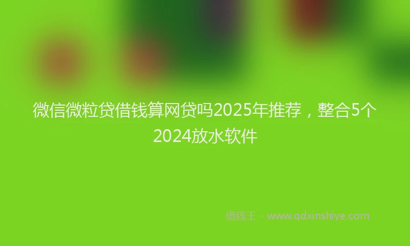 微信微粒贷借钱算网贷吗2025年推荐，整合5个2024放水软件