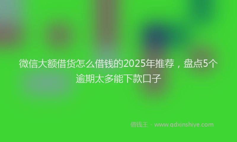 微信大额借货怎么借钱的2025年推荐，盘点5个逾期太多能下款口子