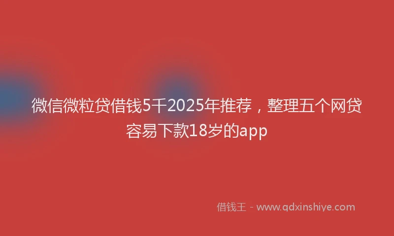 微信微粒贷借钱5千2025年推荐，整理五个网贷容易下款18岁的app