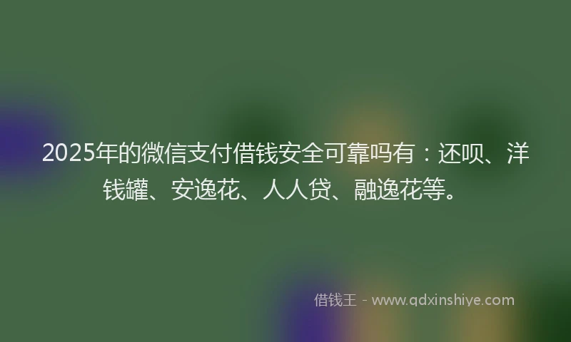 2025年的微信支付借钱安全可靠吗有：还呗、洋钱罐、安逸花、人人贷、融逸花等。
