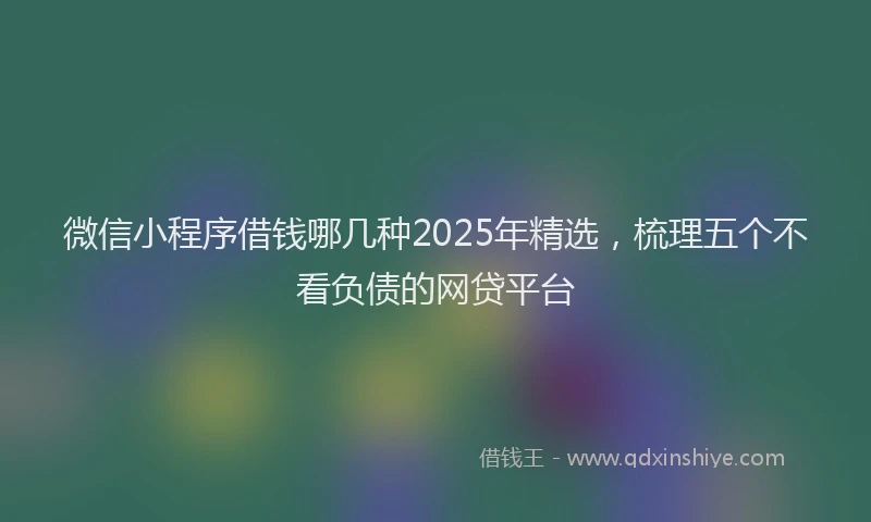 微信小程序借钱哪几种2025年精选，梳理五个不看负债的网贷平台