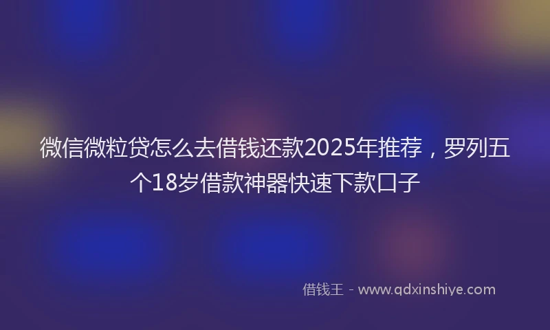 微信微粒贷怎么去借钱还款2025年推荐，罗列五个18岁借款神器快速下款口子