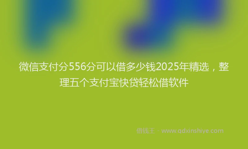 微信支付分556分可以借多少钱2025年精选，整理五个支付宝快贷轻松借软件
