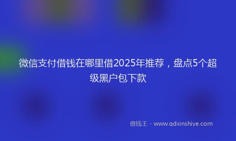 微信支付借钱在哪里借2025年推荐，盘点5个超级黑户包下款