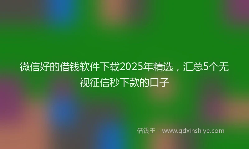 微信好的借钱软件下载2025年精选，汇总5个无视征信秒下款的口子