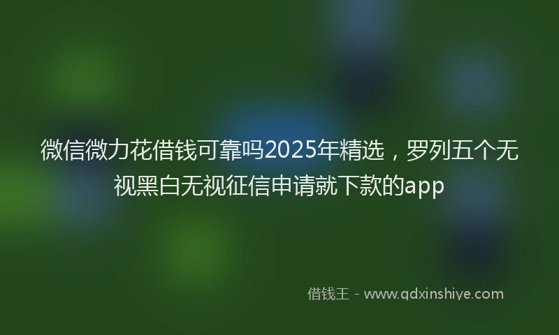 微信微力花借钱可靠吗2025年精选，罗列五个无视黑白无视征信申请就下款的app