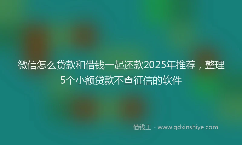 微信怎么贷款和借钱一起还款2025年推荐，整理5个小额贷款不查征信的软件
