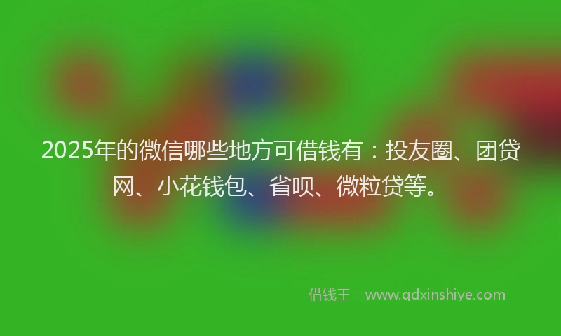 2025年的微信哪些地方可借钱有：投友圈、团贷网、小花钱包、省呗、微粒贷等。