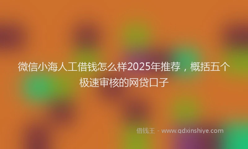 微信小海人工借钱怎么样2025年推荐，概括五个极速审核的网贷口子