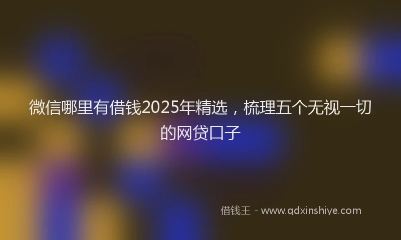 微信哪里有借钱2025年精选，梳理五个无视一切的网贷口子