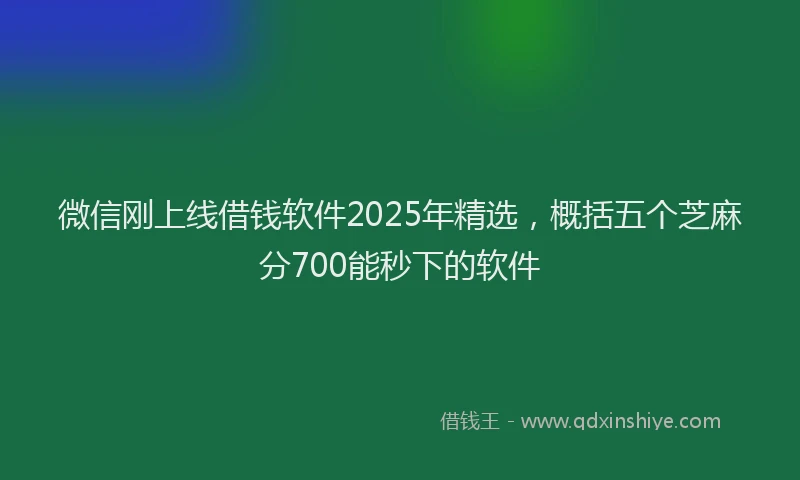 微信刚上线借钱软件2025年精选，概括五个芝麻分700能秒下的软件